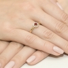 Zaręczynowy pierścionek z Rubinem 0,15ct i Brylantami ze złota próby 585